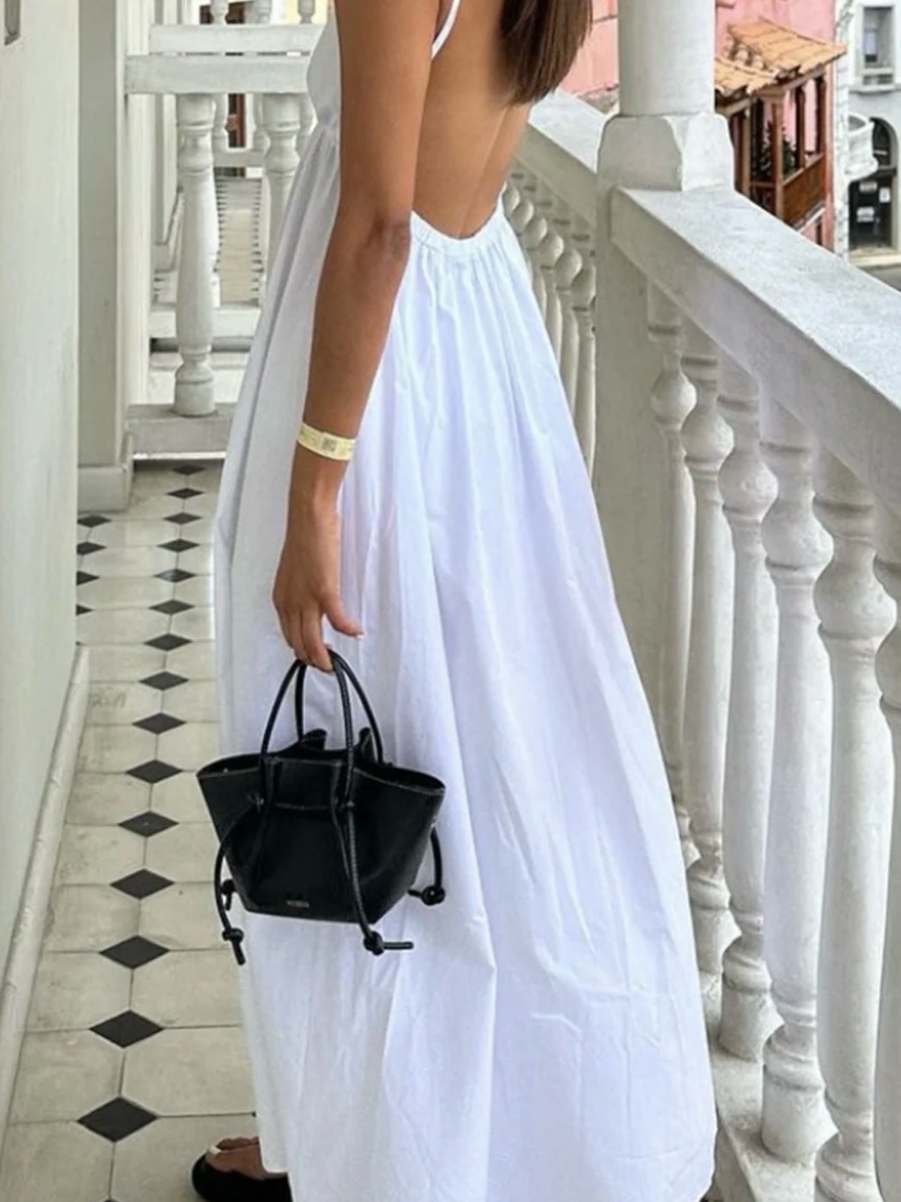 Commense Black Coastal Cowgirl Open Back Long Dress Large - Picture 3 of 6
